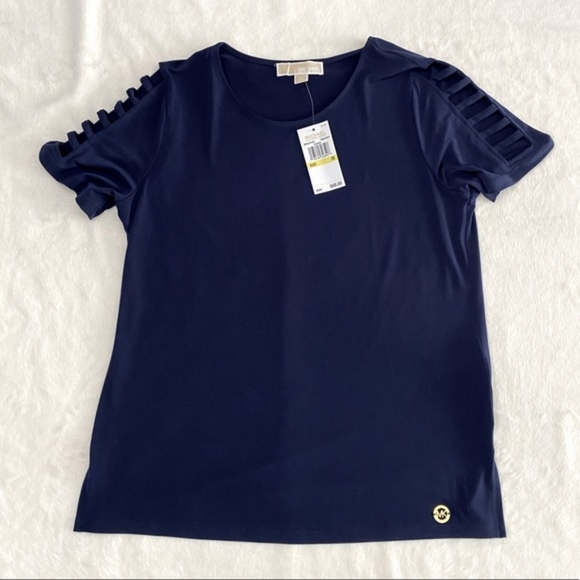Michael Kors Short Sleeve Round Neck Top - Small - Picture 3 of 9